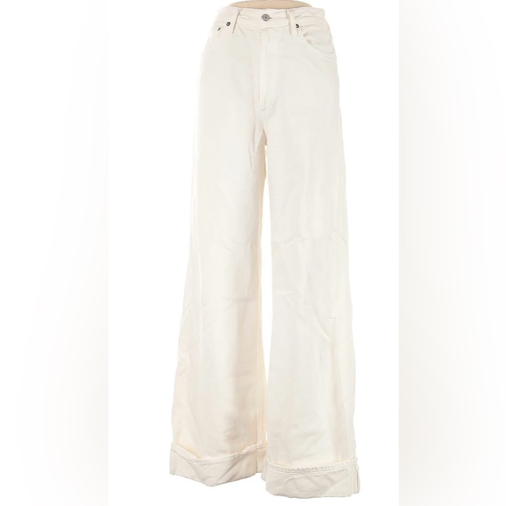 Agolde Cream Denim Pants
